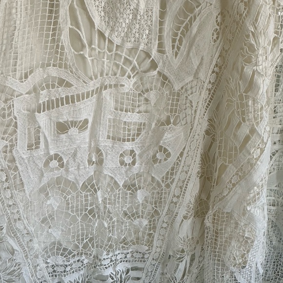 Farm Rio Off White Guipure Lace Maxi Skirt Size Large - Picture 4 of 8